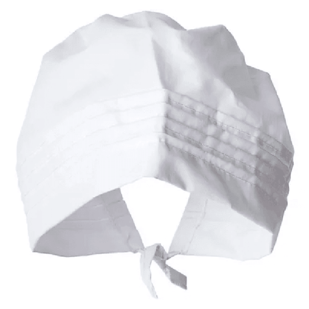 Gorro Cofia Blanca De Tela Con Tiras
