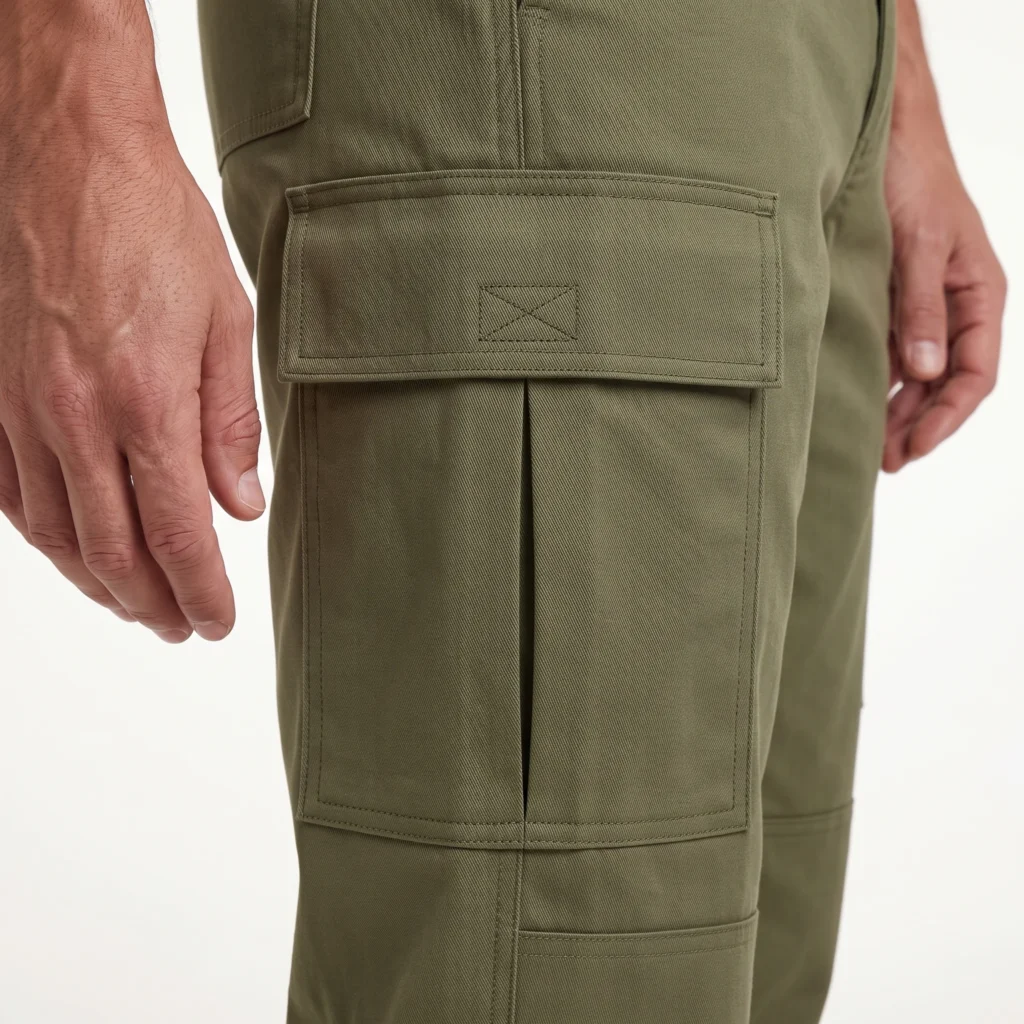 Detalle de bolsillos del pantalón